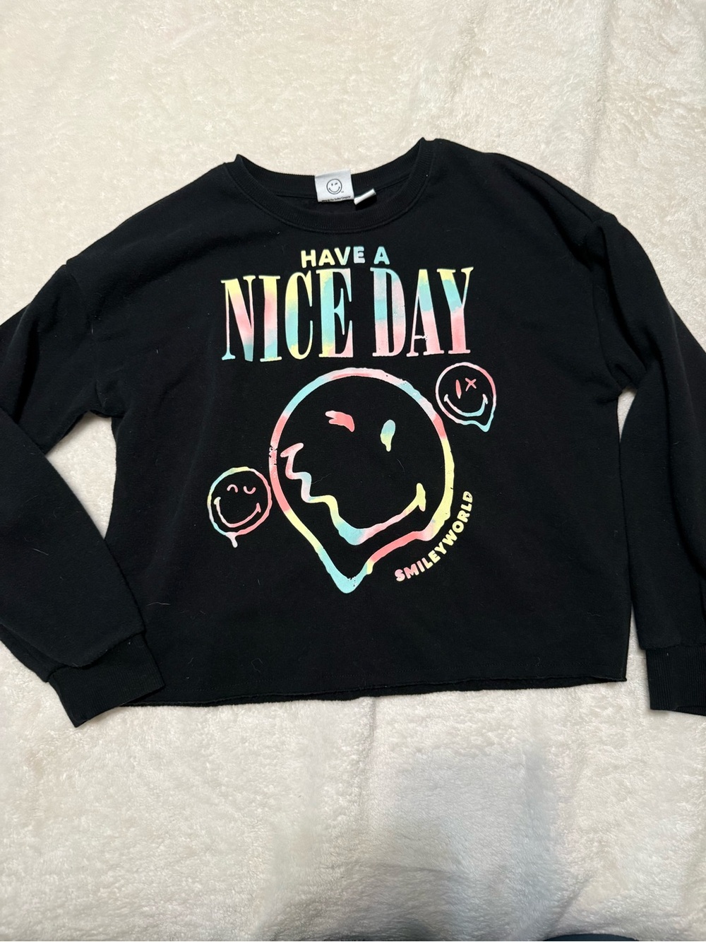 Have a Nice Day Black Kids Sweatshirt - Graphic| size L 10/12